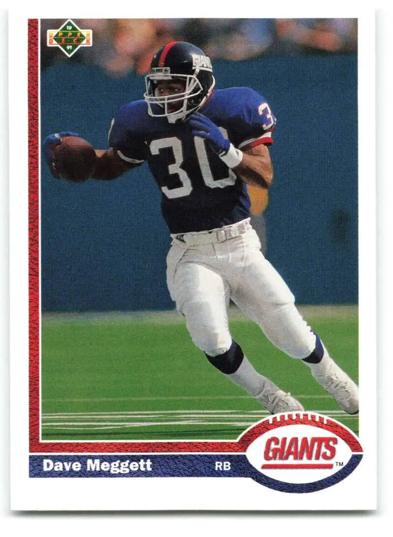 1991 Upper Deck #443 Dave Meggett NM-MT New York Giants Football Card - Football Card Single