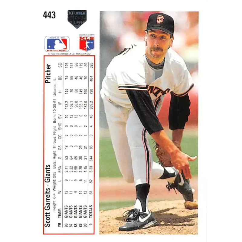 1991 Upper Deck #443 Scott Garrelts NM-MT San Francisco Giants Baseball Card - Baseball Card Single