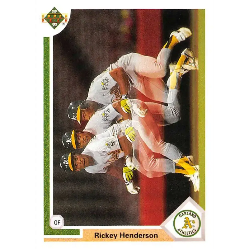 1991 Upper Deck #444 Rickey Henderson EX Excellent Oakland Athletics Baseball Card - Baseball Card Single