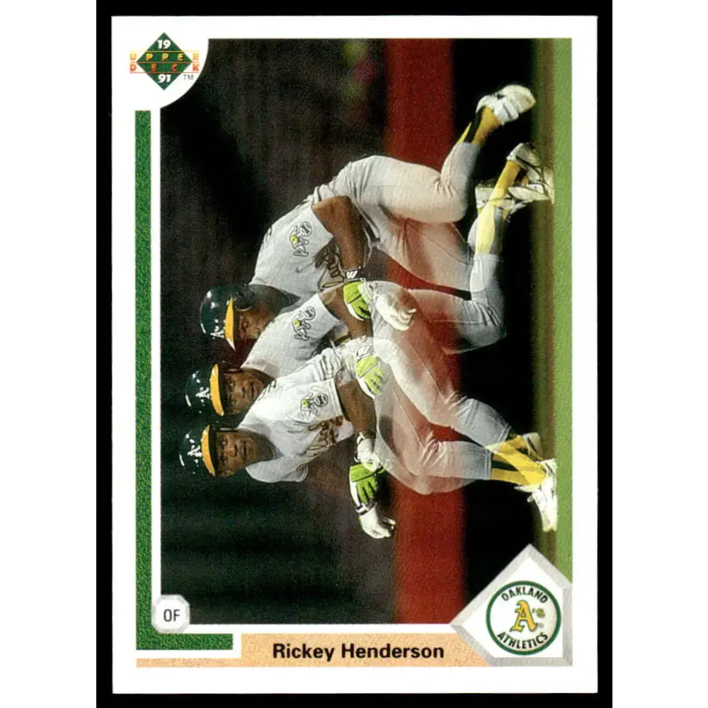 1991 Upper Deck #444 Rickey Henderson NM-MT Oakland Athletics Baseball Card - Baseball Card Single