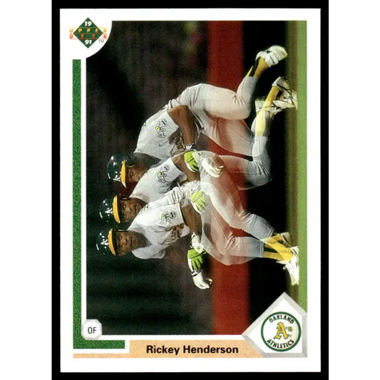 1991 Upper Deck #444 Rickey Henderson NM-MT Oakland Athletics Baseball Card - Baseball Card Single