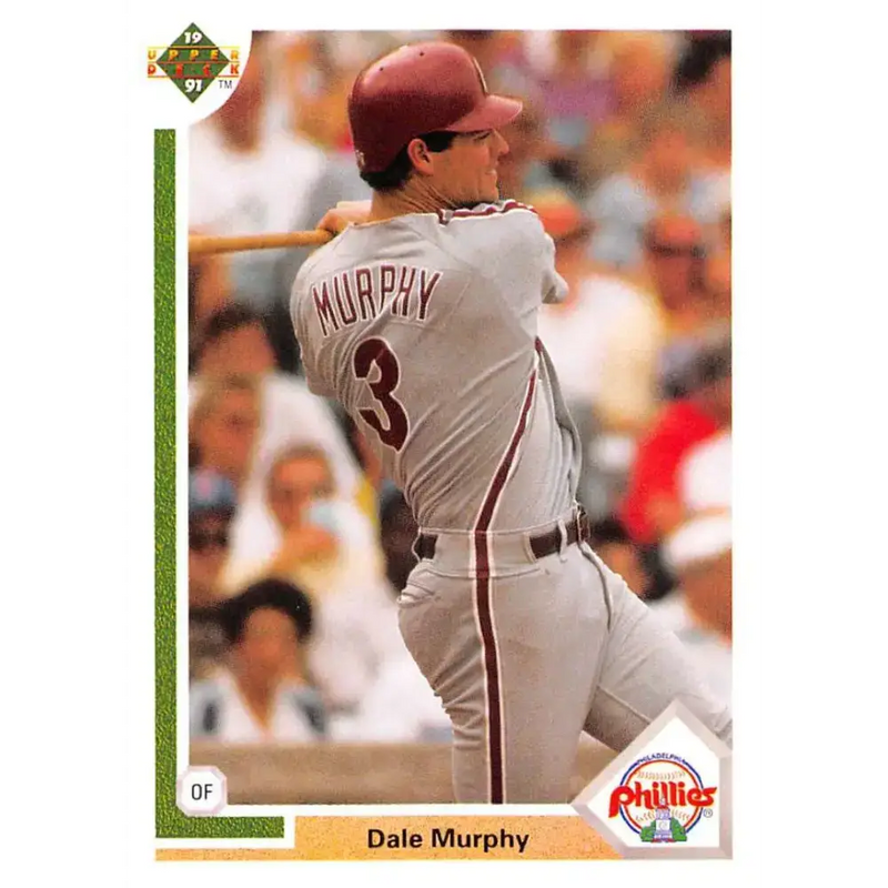 1991 Upper Deck #447 Dale Murphy EX Excellent Philadelphia Phillies Baseball Card - Baseball Card Single