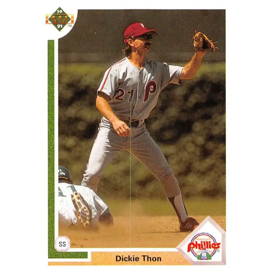 1991 Upper Deck #449 Dickie Thon EX Excellent Philadelphia Phillies Baseball Card