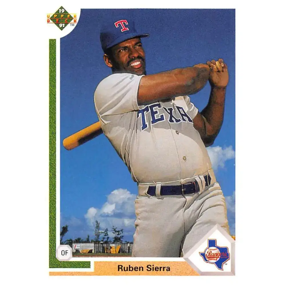 1991 Upper Deck #455 Ruben Sierra EX Excellent Texas Rangers Baseball Card - Baseball Card Single