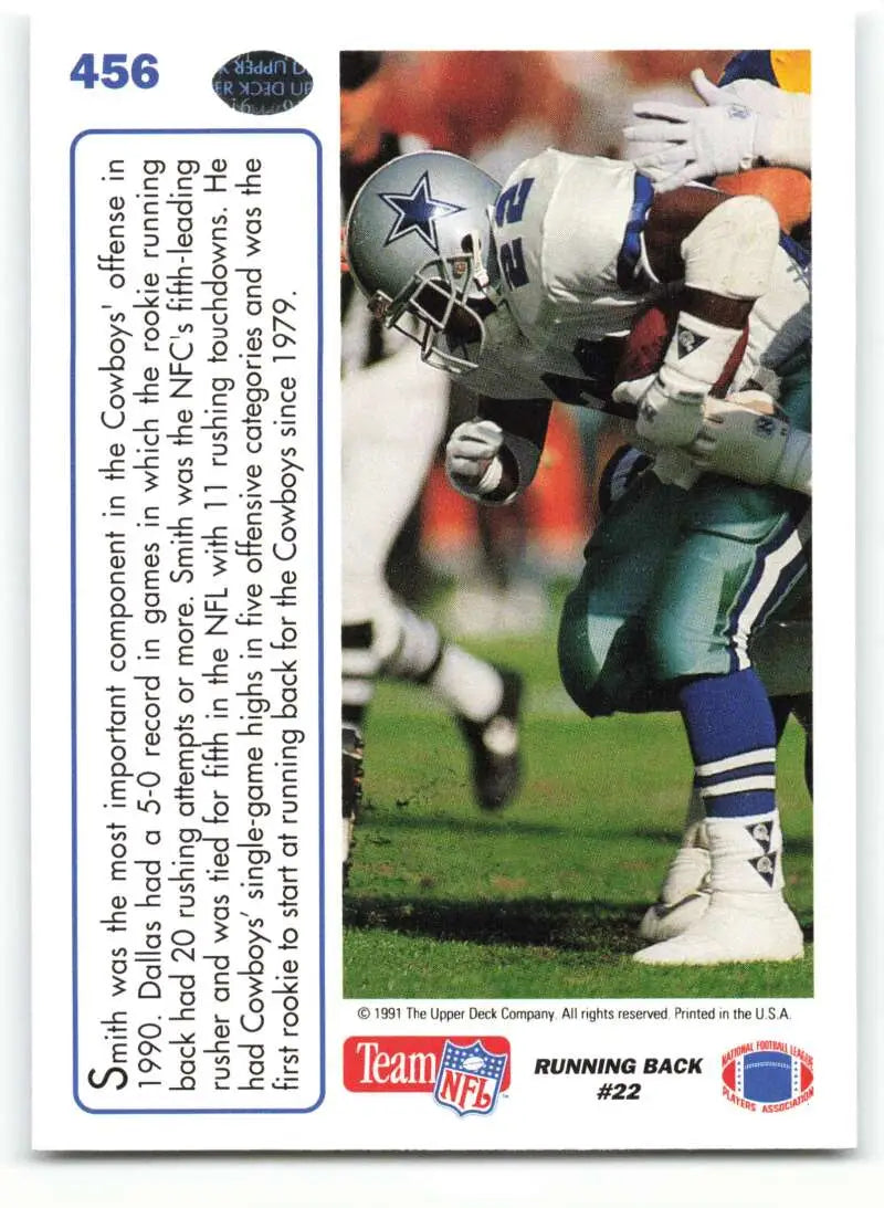 1991 Upper Deck #456 Emmitt Smith NM-MT Dallas Cowboys Football Card - Football Card Single