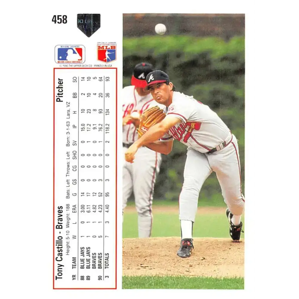 1991 Upper Deck #458 Tony Castillo NM-MT Atlanta Braves Baseball Card - Baseball Card Single