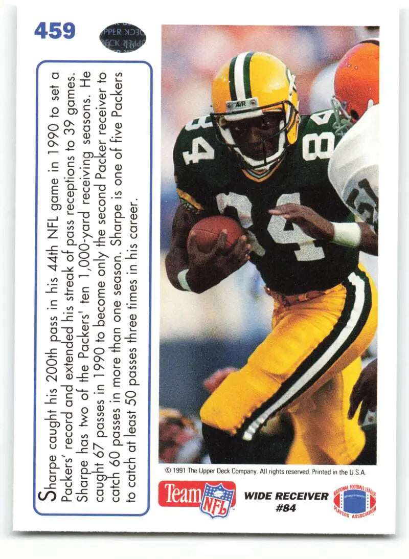 1991 Upper Deck #459 Sterling Sharpe NM-MT Green Bay Packers Football Card - Football Card Single