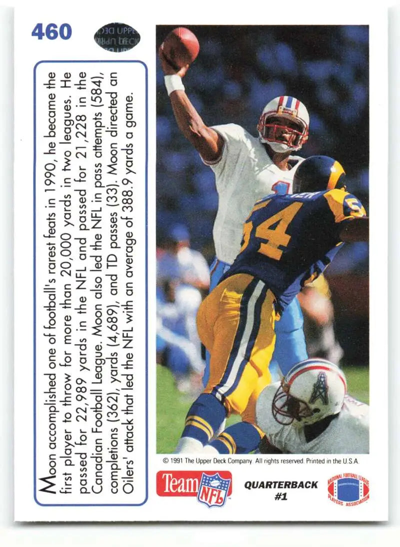 1991 Upper Deck #460 Warren Moon NM-MT Houston Oilers Football Card - Football Card Single