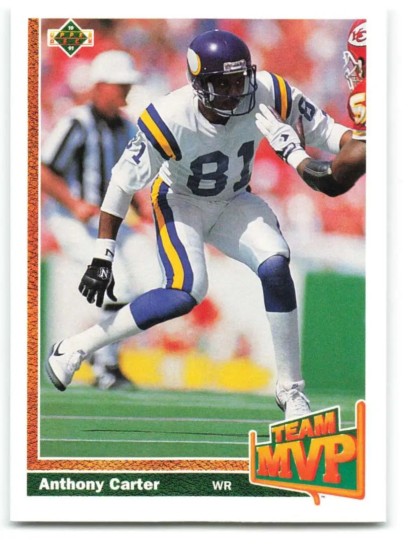 1991 Upper Deck #466 Anthony Carter NM-MT Minnesota Vikings Football Card - Football Card Single