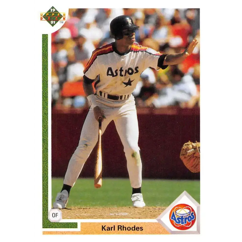 1991 Upper Deck #466 Karl Rhodes EX Excellent Houston Astros Baseball Card - Baseball Card Single