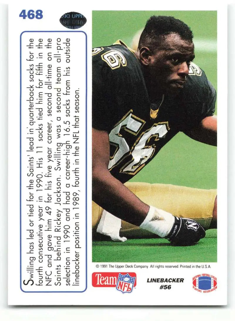 1991 Upper Deck #468 Pat Swilling NM-MT New Orleans Saints Football Card - Football Card Single