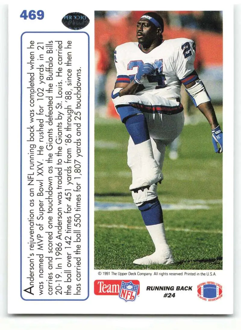 1991 Upper Deck #469 Ottis Anderson NM-MT New York Giants Football Card - Football Card Single