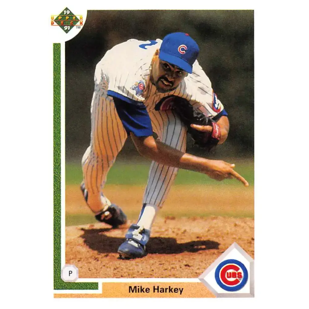 1991 Upper Deck #475 Mike Harkey EX Excellent Chicago Cubs Baseball Card - Baseball Card Single