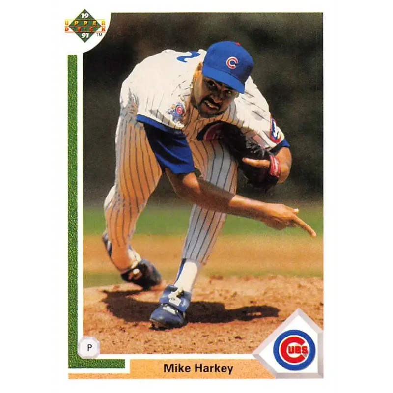 1991 Upper Deck #475 Mike Harkey EX Excellent Chicago Cubs Baseball Card - Baseball Card Single