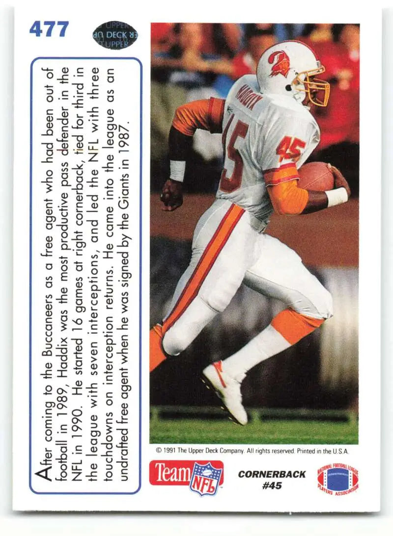 1991 Upper Deck #477 Wayne Haddix NM-MT Tampa Bay Buccaneers Football Card - Football Card Single