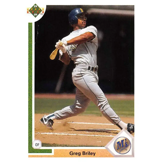 1991 Upper Deck #479 Greg Briley NM-MT Seattle Mariners Baseball Card - Baseball Card Single