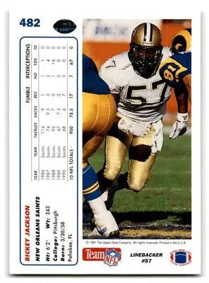 1991 Upper Deck #482b Rickey Jackson - Football Card Single