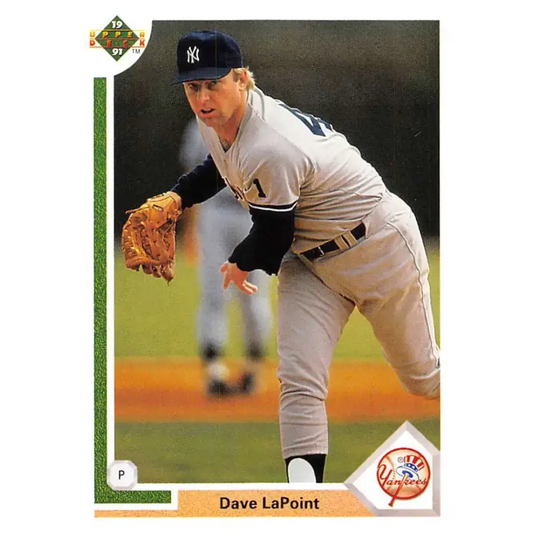 1991 Upper Deck #483 Dave LaPoint NM-MT New York Yankees Baseball Card - Baseball Card Single