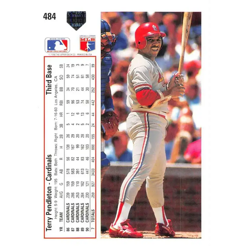 1991 Upper Deck #484 Terry Pendleton NM-MT St. Louis Cardinals Baseball Card - Baseball Card Single