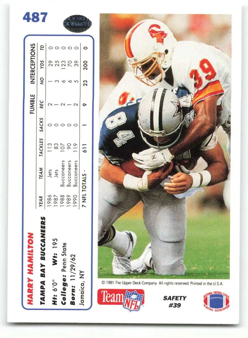 1991 Upper Deck #487 Harry Hamilton NM-MT Tampa Bay Buccaneers Football Card - Football Card Single