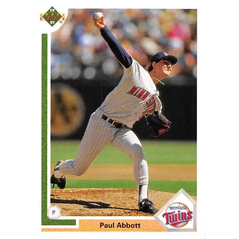 1991 Upper Deck #487 Paul Abbott NM-MT RC Rookie Minnesota Twins Baseball Card - Baseball Card Single