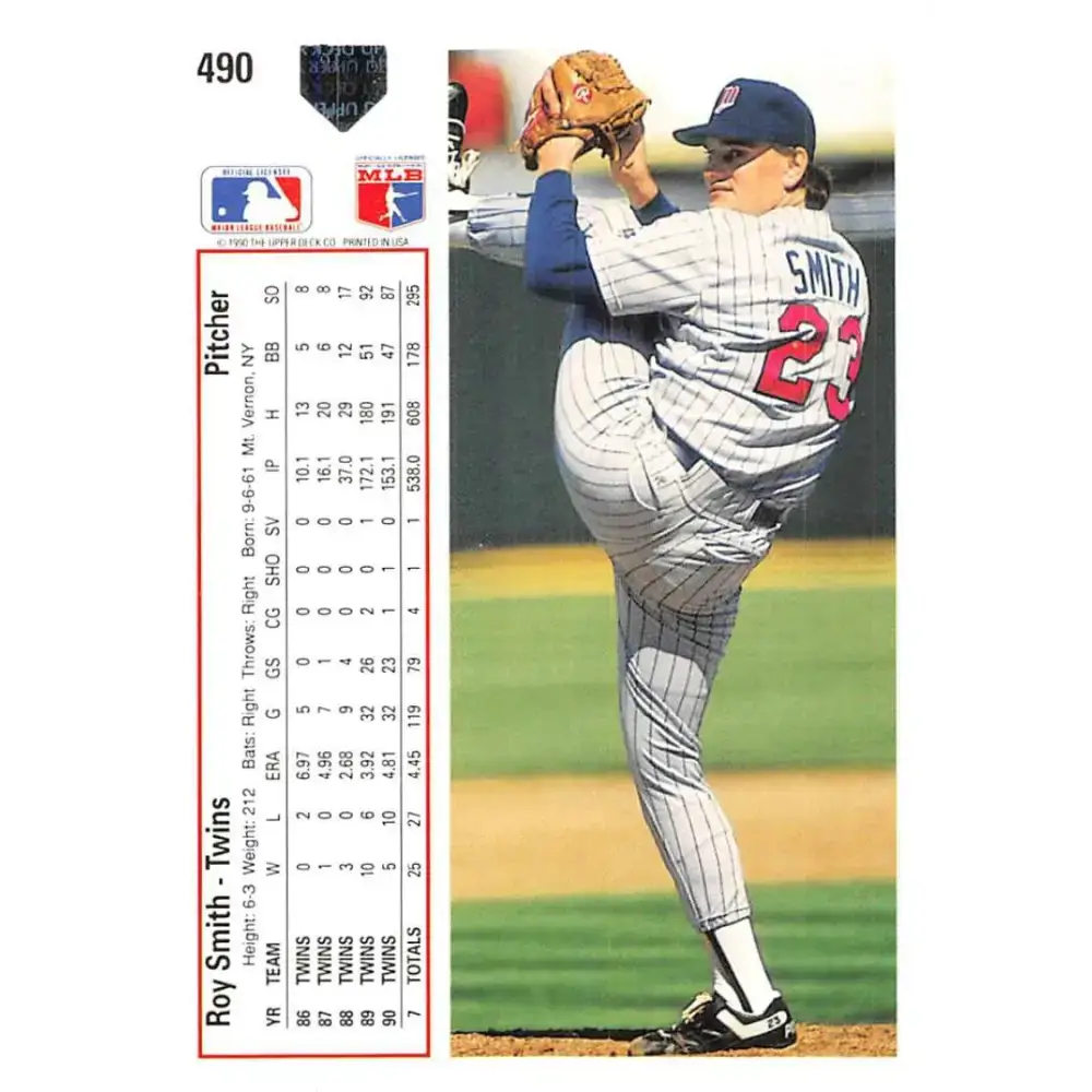 1991 Upper Deck #490 Roy Smith NM-MT Minnesota Twins Baseball Card - Baseball Card Single
