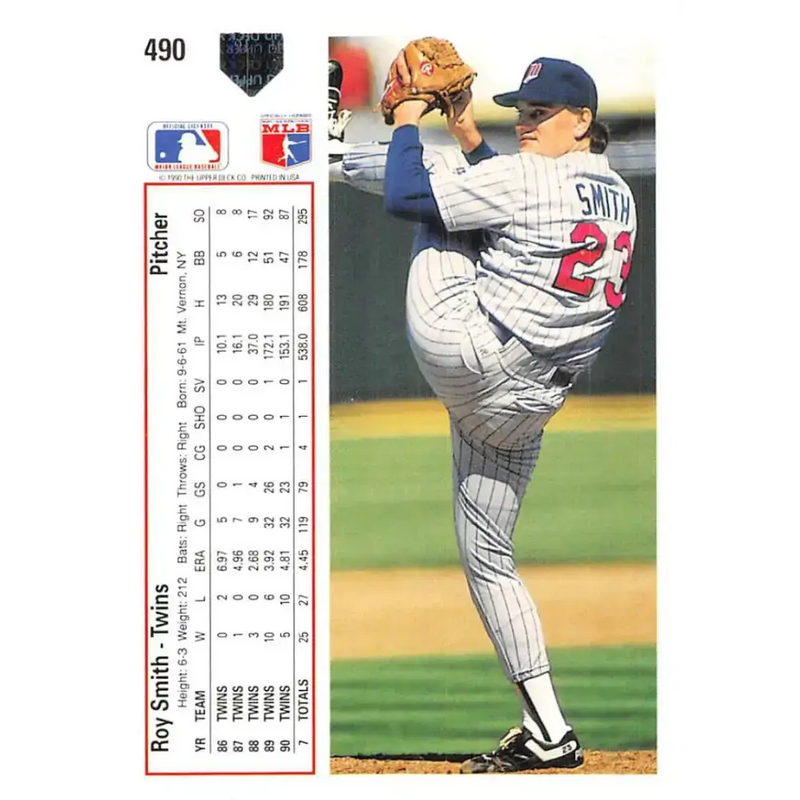 1991 Upper Deck #490 Roy Smith NM-MT Minnesota Twins Baseball Card - Baseball Card Single