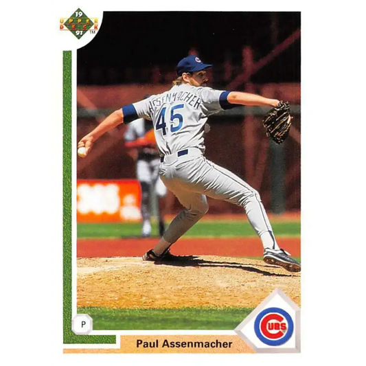 1991 Upper Deck #491 Paul Assenmacher EX Excellent Chicago Cubs Baseball Card