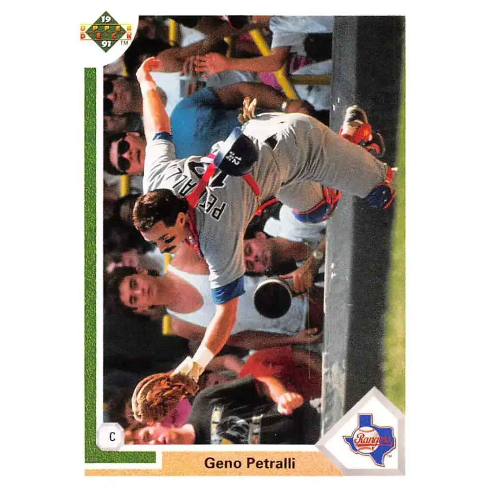 1991 Upper Deck #492 Geno Petralli EX Excellent Texas Rangers Baseball Card - Baseball Card Single