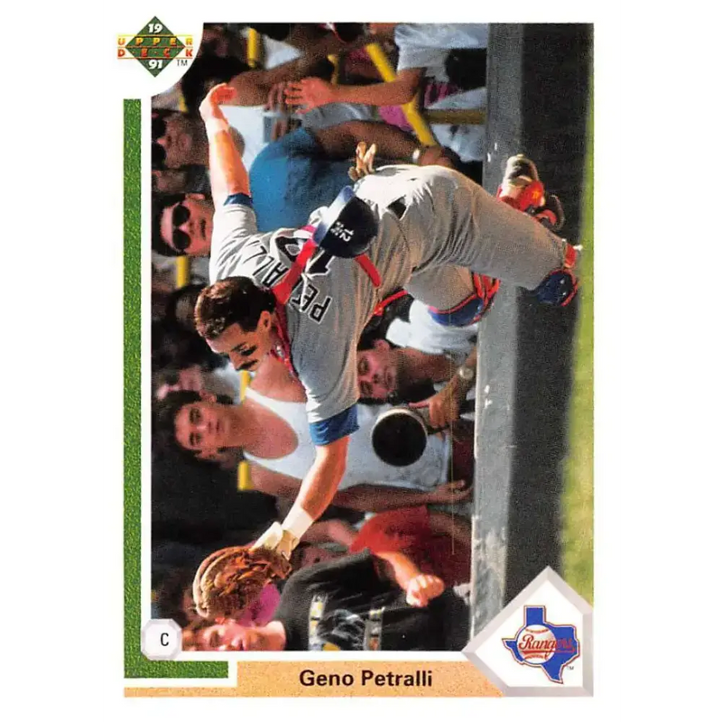 1991 Upper Deck #492 Geno Petralli EX Excellent Texas Rangers Baseball Card - Baseball Card Single