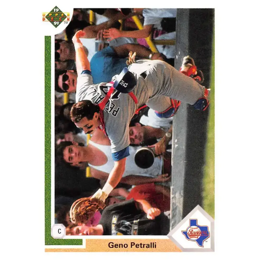 1991 Upper Deck #492 Geno Petralli NM-MT Texas Rangers Baseball Card - Baseball Card Single