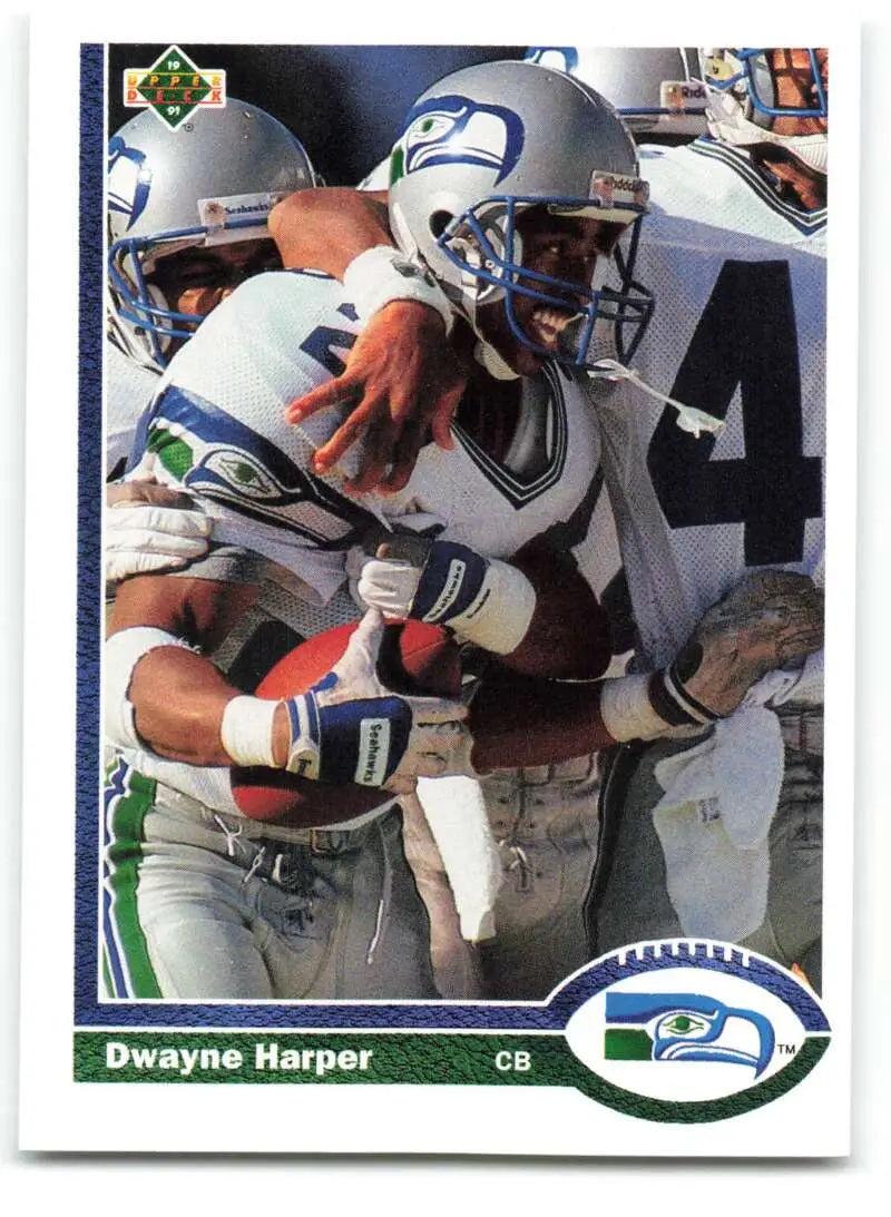 1991 Upper Deck #493 Dwayne Harper NM-MT RC Rookie Seattle Seahawks Football Card - Football Card Single