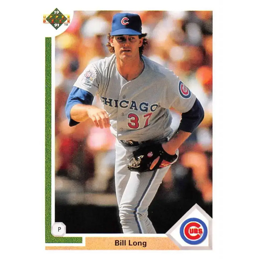 1991 Upper Deck #495 Bill Long EX Excellent Chicago Cubs Baseball Card - Baseball Card Single