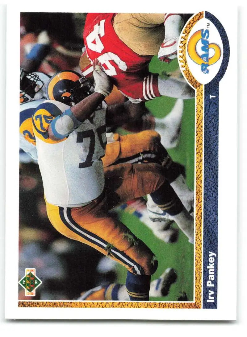 1991 Upper Deck #497 Irv Pankey NM-MT Los Angeles Rams Football Card - Football Card Single