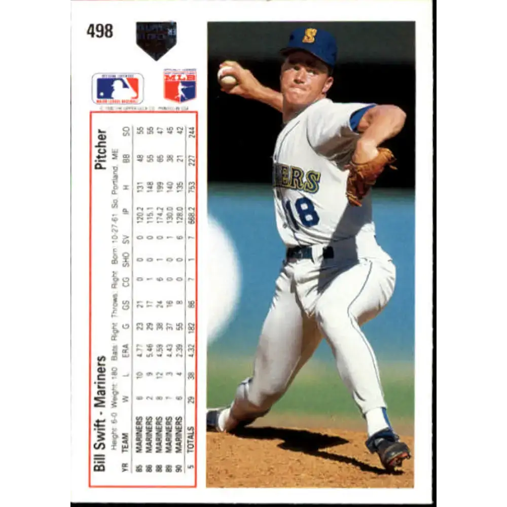 1991 Upper Deck #498 Bill Swift EX Excellent Seattle Mariners Baseball Card - Baseball Card Single