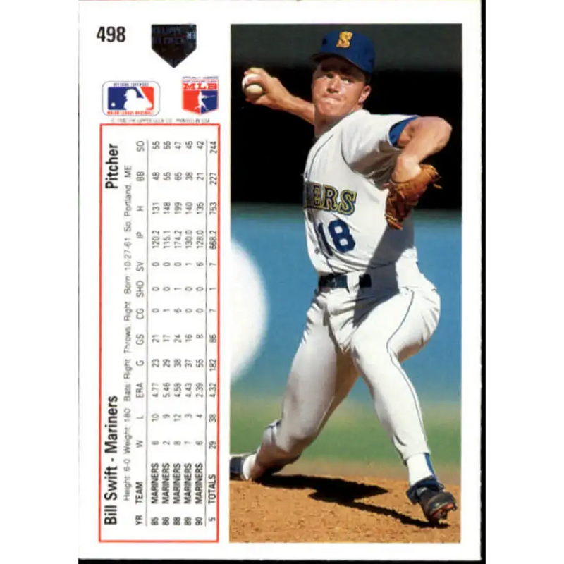 1991 Upper Deck #498 Bill Swift EX Excellent Seattle Mariners Baseball Card - Baseball Card Single