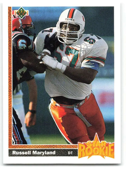 1991 Upper Deck #5 Russell Maryland NM-MT RC Rookie Dallas Cowboys Football Card - Football Card Single