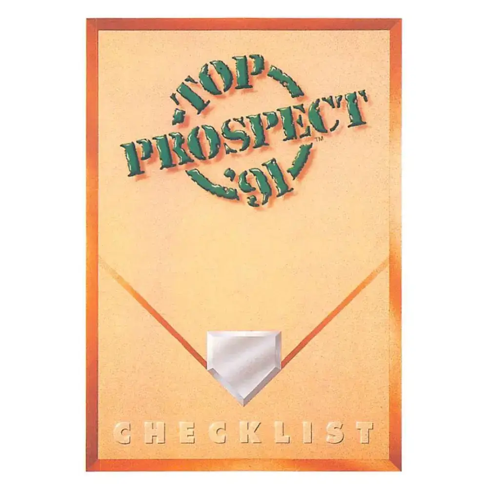 1991 Upper Deck #50 Top Prospect Checklist EX Excellent Checklist Baseball Card - Baseball Card Single