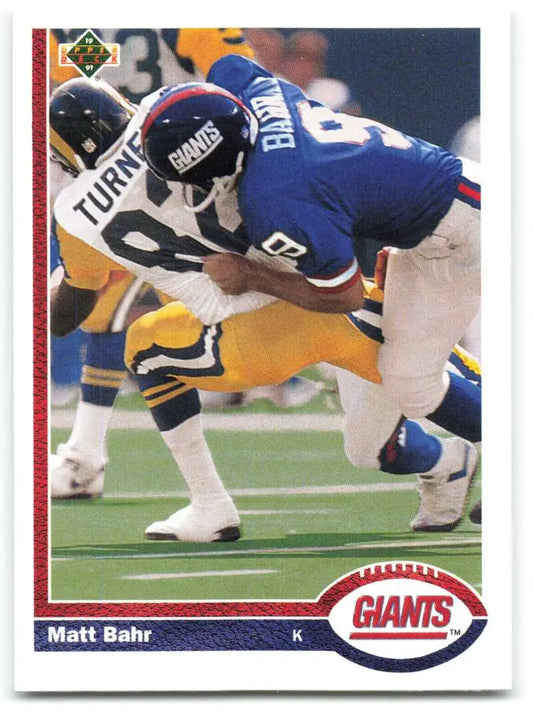 1991 Upper Deck #502 Matt Bahr NM-MT New York Giants Football Card - Football Card Single