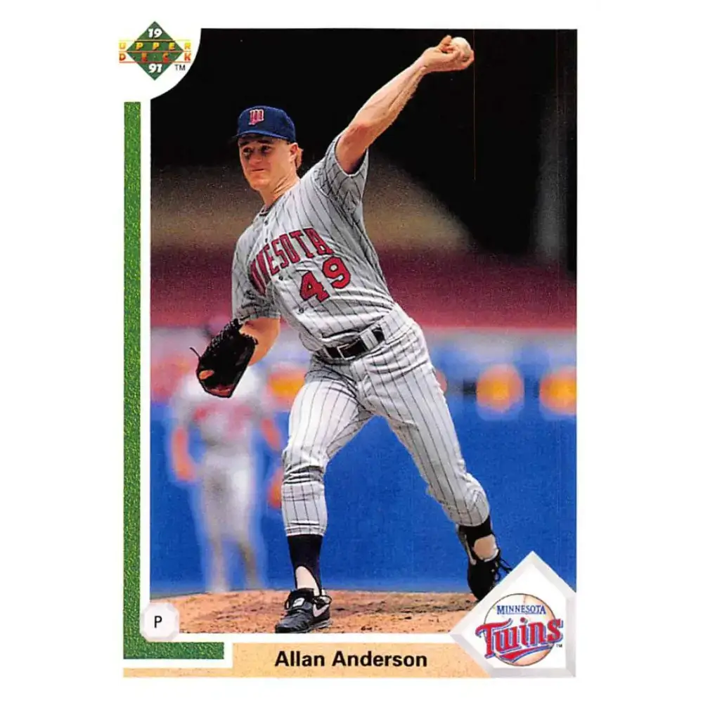 1991 Upper Deck #503 Allan Anderson EX Excellent Minnesota Twins Baseball Card - Baseball Card Single