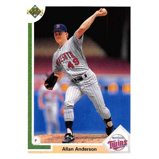 1991 Upper Deck #503 Allan Anderson EX Excellent Minnesota Twins Baseball Card - Baseball Card Single