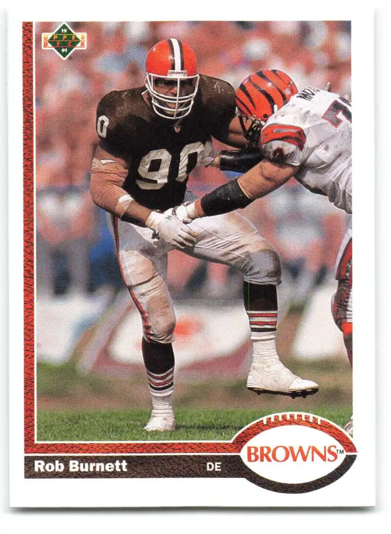 1991 Upper Deck #503 Rob Burnett NM-MT RC Rookie Cleveland Browns Football Card - Football Card Single
