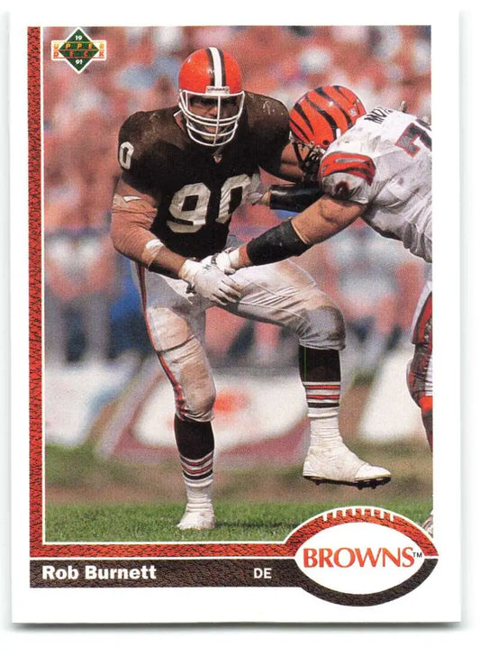 1991 Upper Deck #503 Rob Burnett NM-MT RC Rookie Cleveland Browns Football Card - Football Card Single