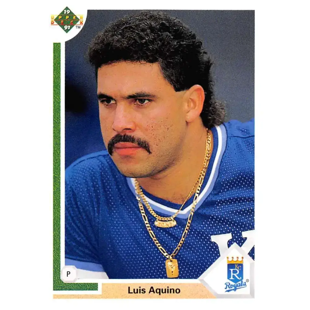 1991 Upper Deck #504 Luis Aquino EX Excellent Kansas City Royals Baseball Card
