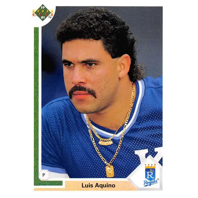 1991 Upper Deck #504 Luis Aquino EX Excellent Kansas City Royals Baseball Card