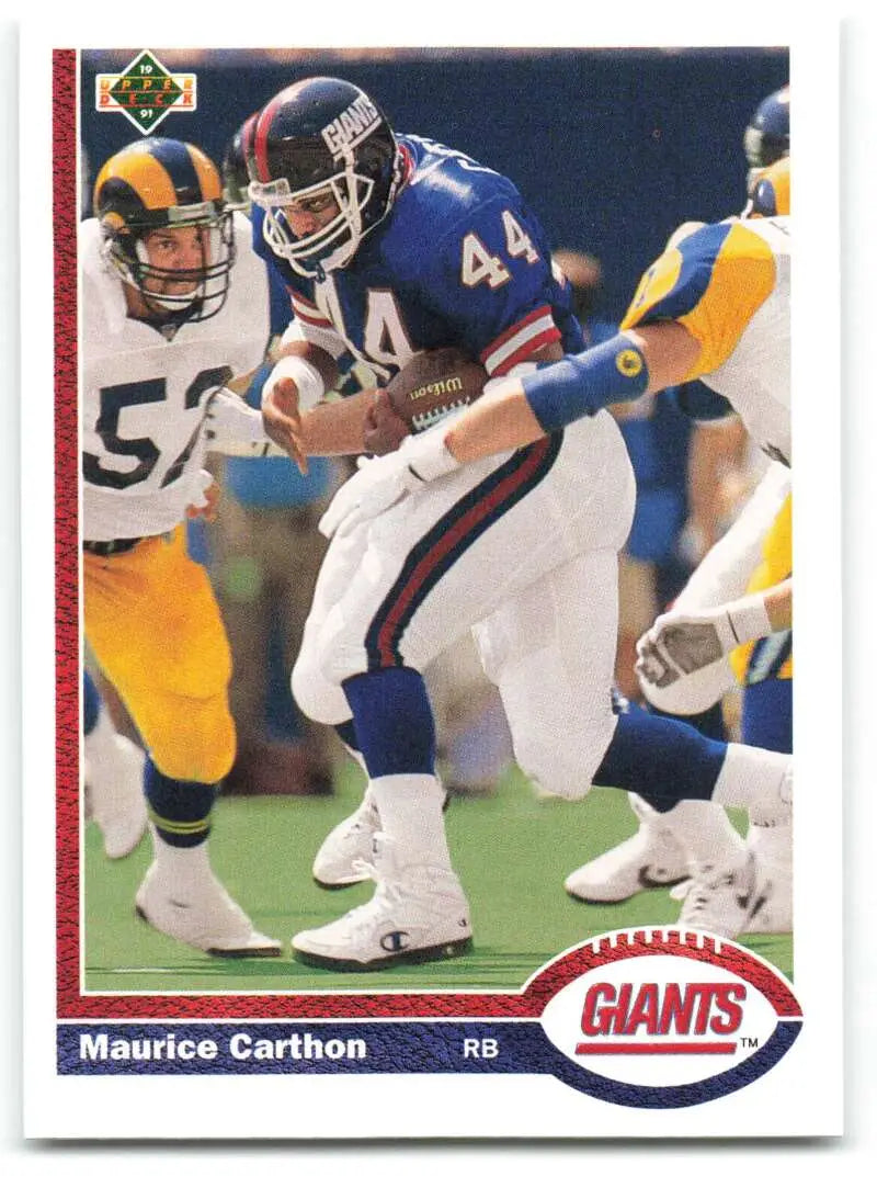 1991 Upper Deck #504 Maurice Carthon NM-MT New York Giants Football Card - Football Card Single