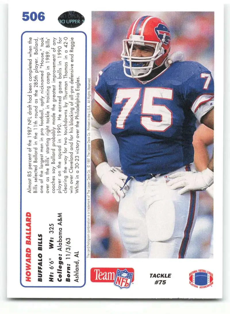 1991 Upper Deck #506 Howard Ballard NM-MT Buffalo Bills Football Card - Football Card Single