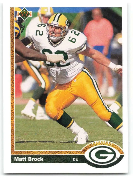 1991 Upper Deck #512 Matt Brock NM-MT RC Rookie Green Bay Packers Football Card - Football Card Single