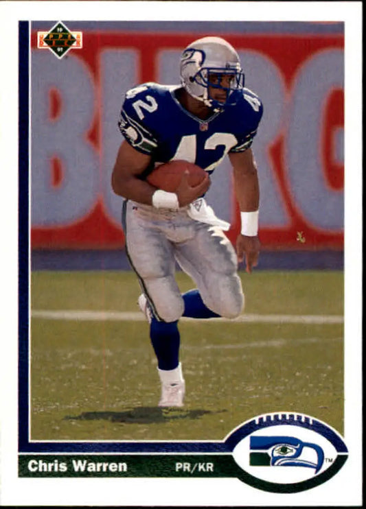 1991 Upper Deck #513 Chris Warren NM-MT Seattle Seahawks Football Card - Football Card Single