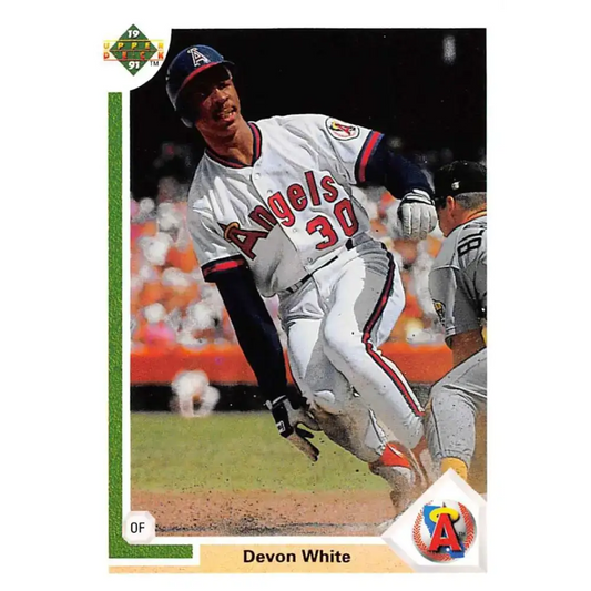 1991 Upper Deck #517 Devon White EX Excellent California Angels Baseball Card - Baseball Card Single